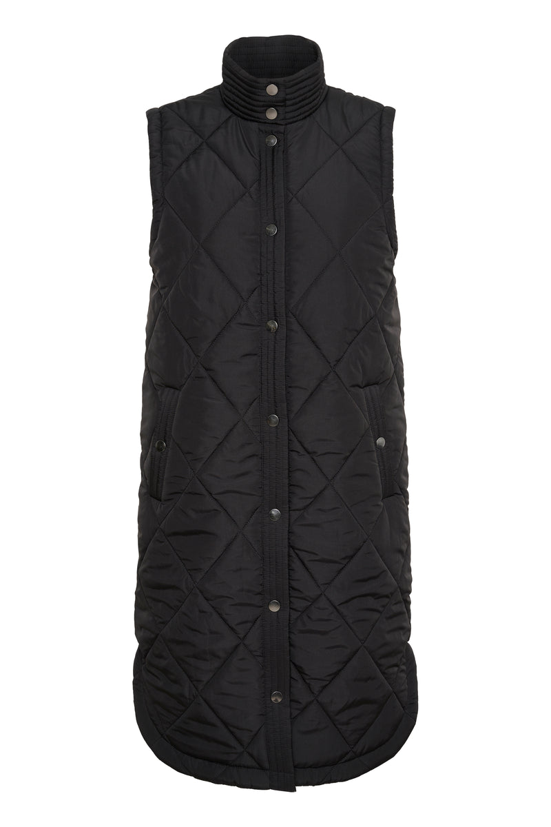 Kaffe Kameria Ultimate Black Quilted Gilet, 10505686