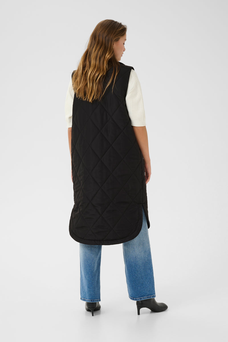Kaffe Kameria Ultimate Black Quilted Gilet, 10505686