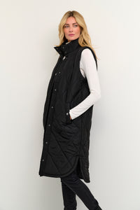 Kaffe Kameria Ultimate Black Quilted Gilet, 10505686