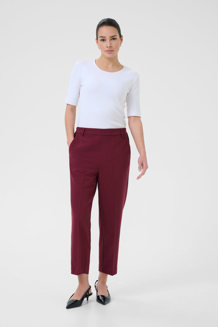 Kaffe Kasakura Windsor Wine Highwaisted Cigarette Trousers, 10506127