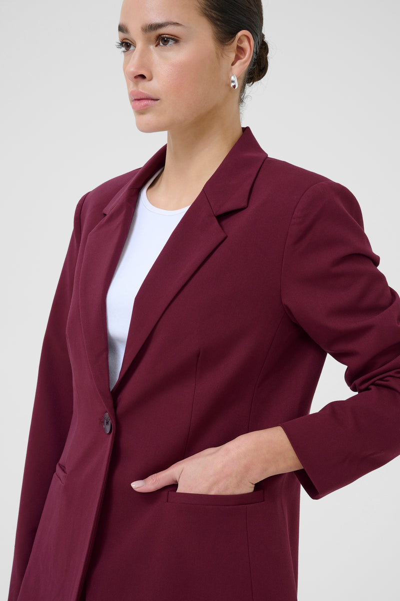 Kaffe Kasakura Windsor Wine Single Breasted Blazer, 10506684