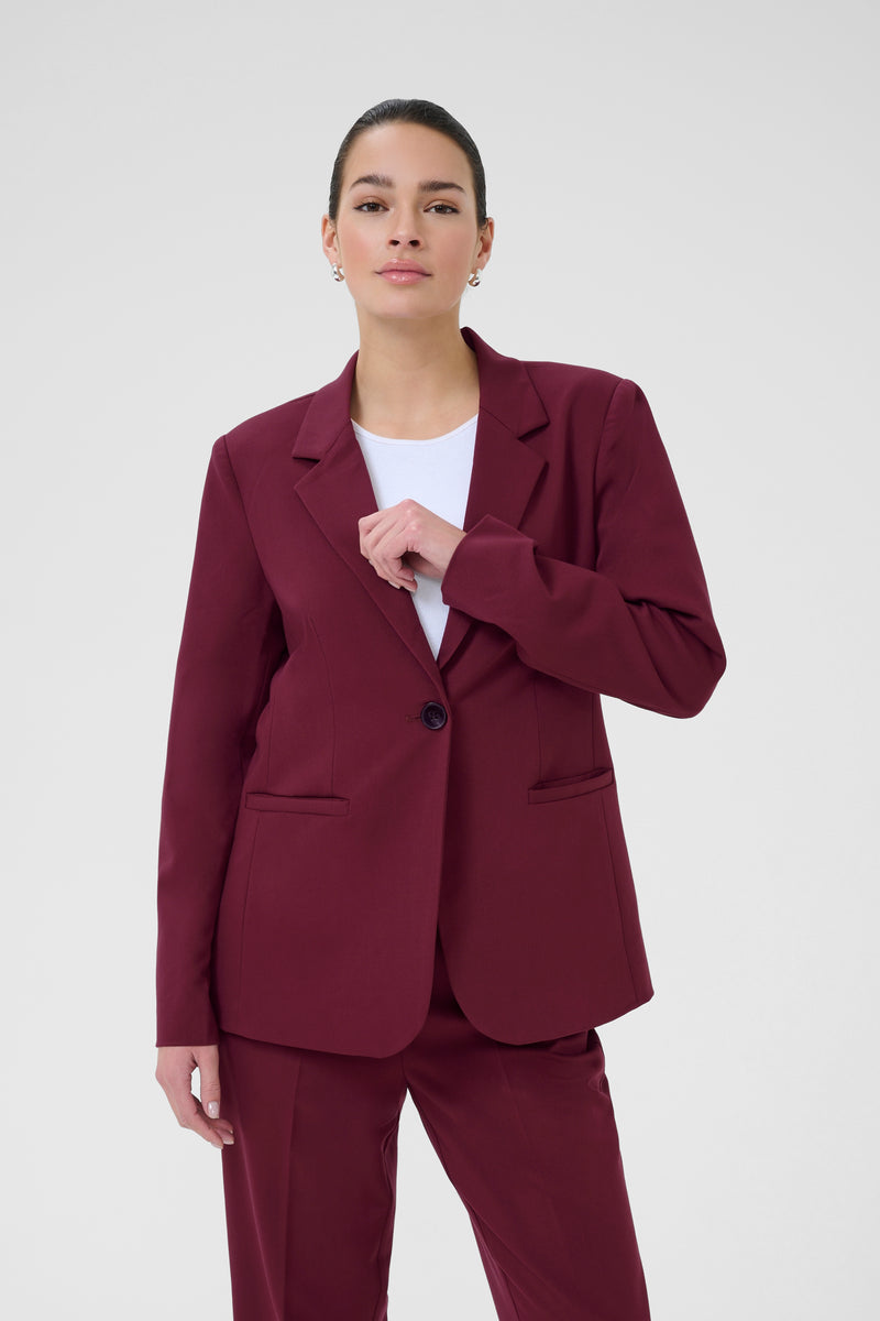 Kaffe Kasakura Windsor Wine Single Breasted Blazer, 10506684