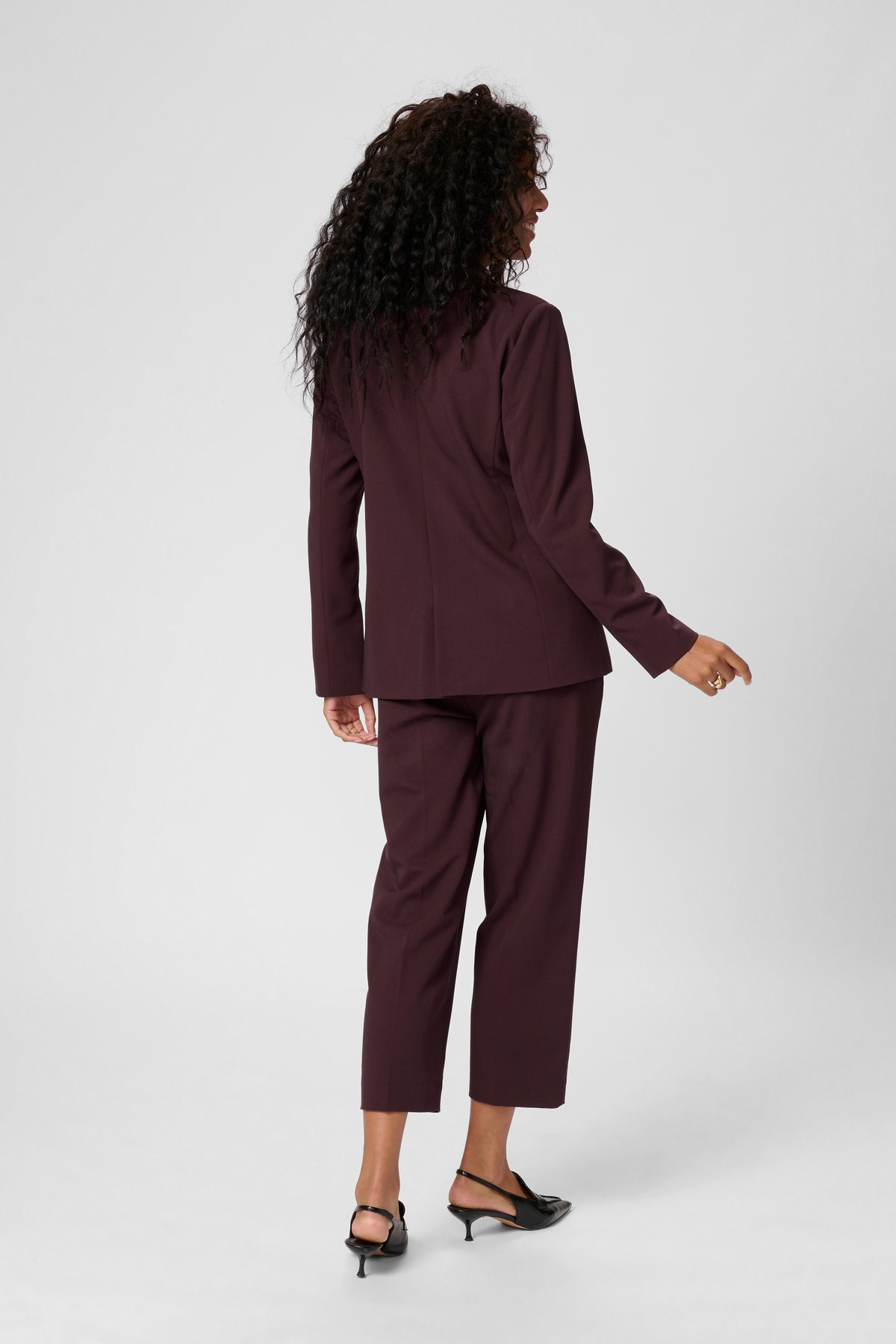 Kaffe Kasakura Fudge Burgundy Single Breasted Blazer, 10506684