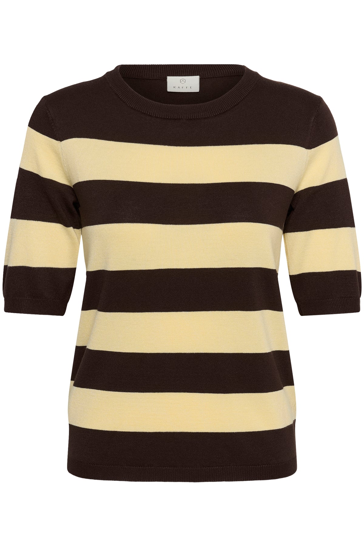 Kaffe Kalizza Coffee Bean/Yellow Striped Knit, 10512365