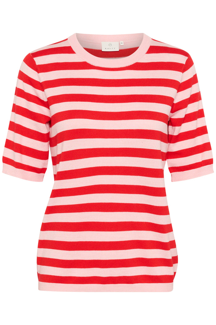 Kaffe Kalizza True Red/Baby Pink Striped Knit