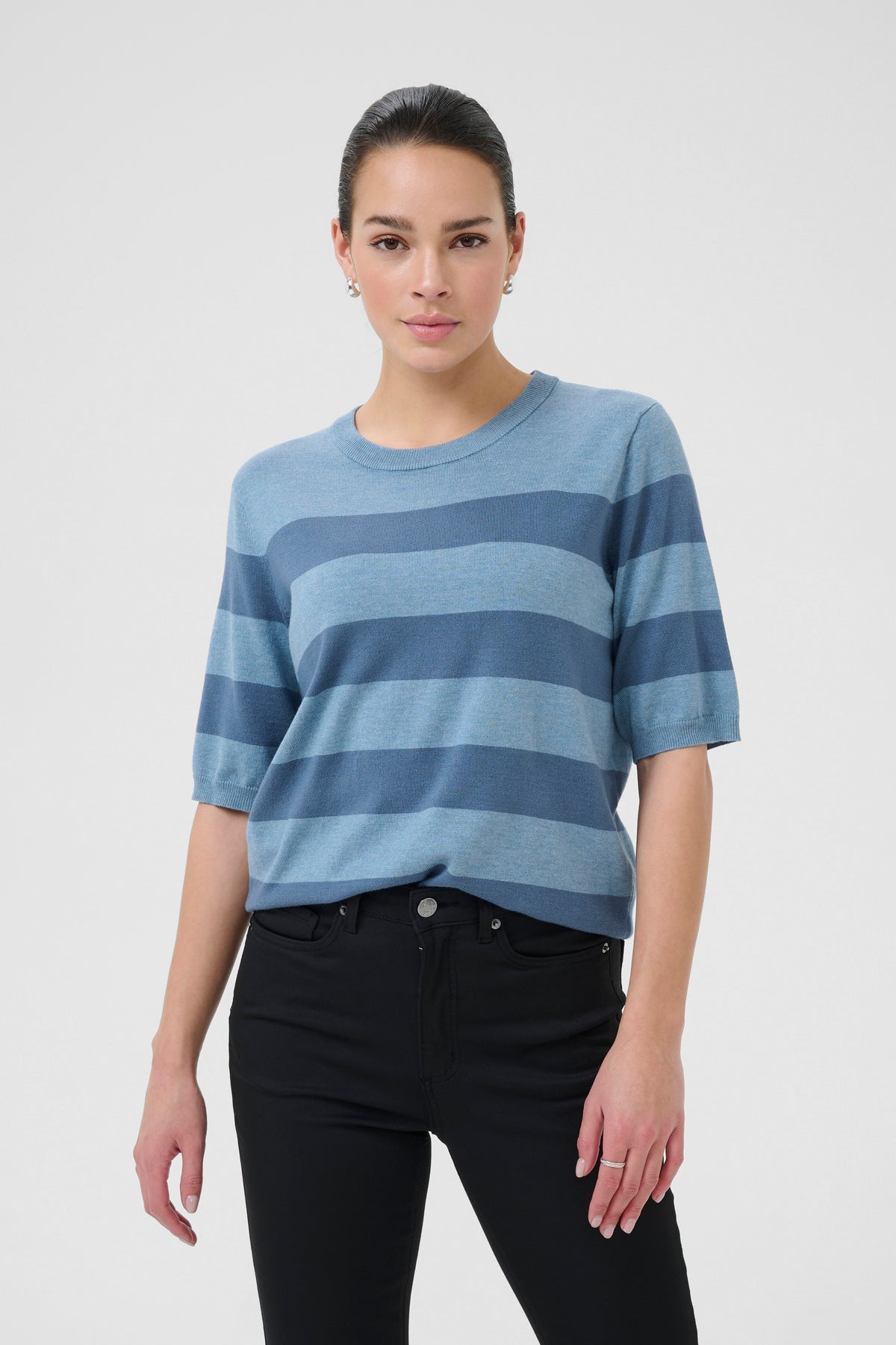 Kaffe Kalizza Windward Blue Striped Knit, 10508410