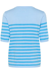 Kaffe Kalizza Baby Blue/Cornflour Blue Striped Knit, 10508410