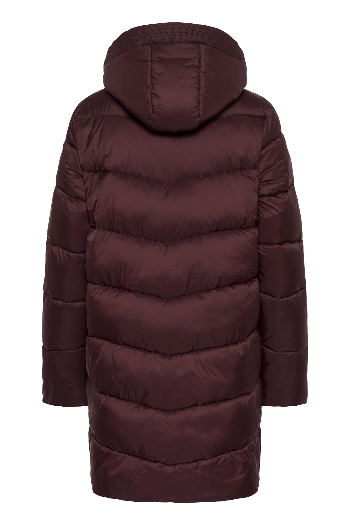 Kaffe Kasusanne Fudge Burgundy Ultimate Puffa Knee Length Coat with Detachable Hood, 10508810
