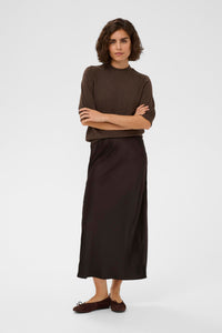 Kaffe Kalotte Coffee Bean Satin Slip Skirt, 10508853