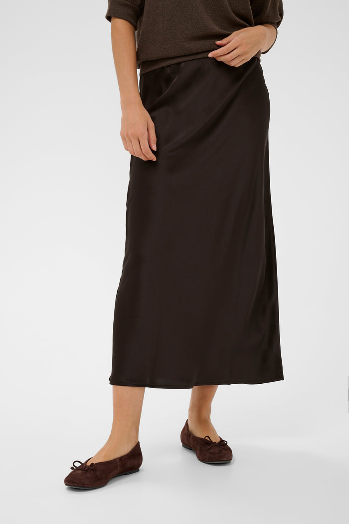 Kaffe Kalotte Coffee Bean Satin Slip Skirt, 10508853