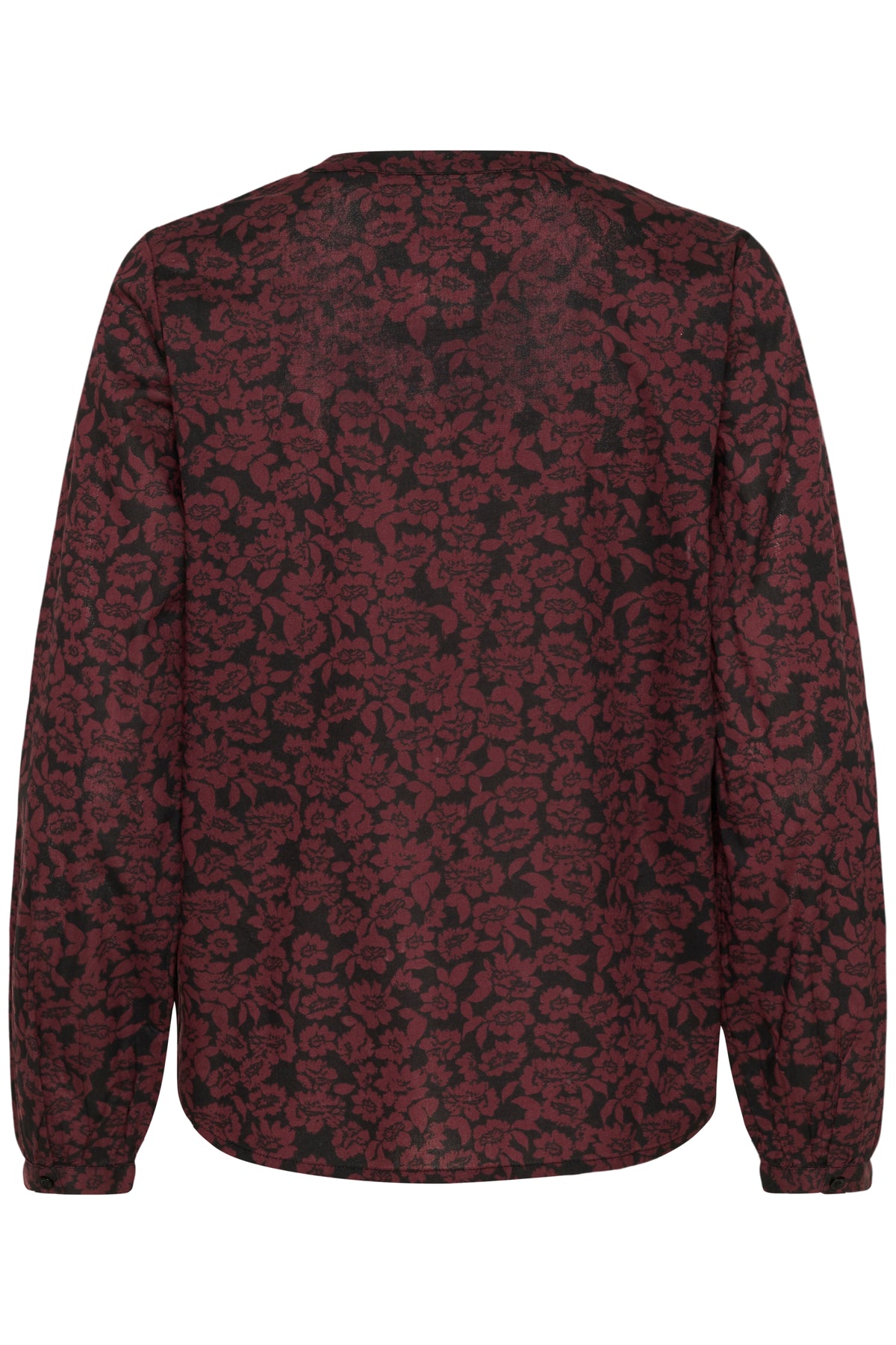 Kaffe Kabeathe Fudge/Black Flower Print V-Neck Blouse, 10508895