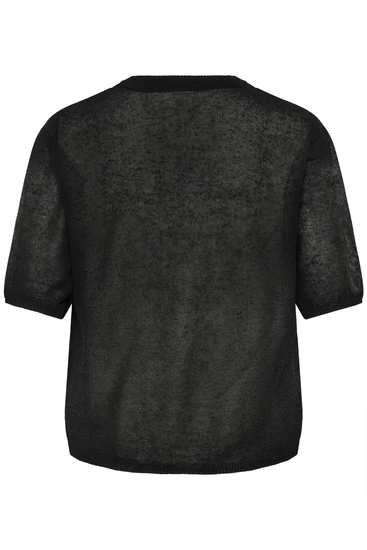 Kaffe Kalinn Black Knitted Linen Mix T-Shirt