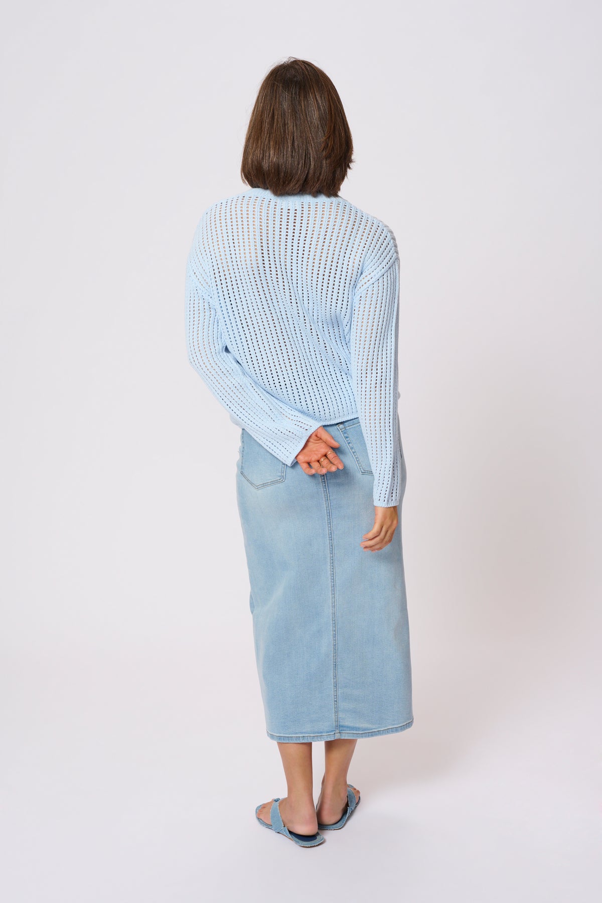 Kaffe Kasolar Nantucket Baby Blue Oversized Knitted Pullover