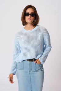 Kaffe Kasolar Nantucket Baby Blue Oversized Knitted Pullover