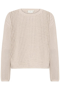 Kaffe Kasolar Feather Beige Oversized Knitted Pullover