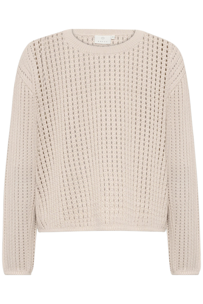 Kaffe Kasolar Feather Beige Oversized Knitted Pullover