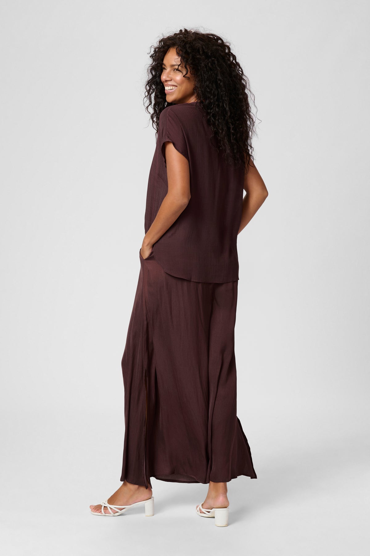 Kaffe Kaanja Fudge V-Neck Blouse