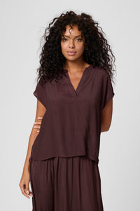 Kaffe Kaanja Fudge V-Neck Blouse