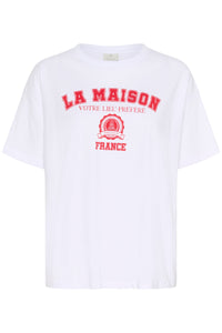 Kaffe Kaadelina White Oversized Logo T-Shirt