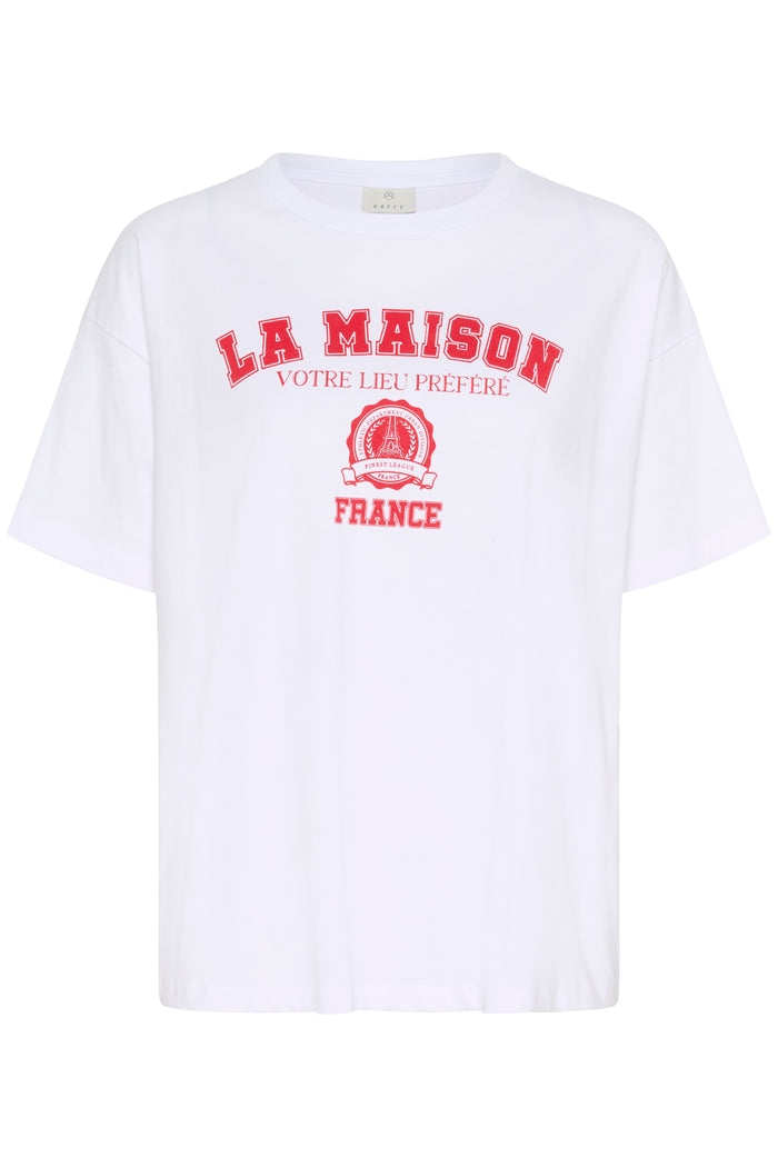 Kaffe Kaadelina White Oversized Logo T-Shirt