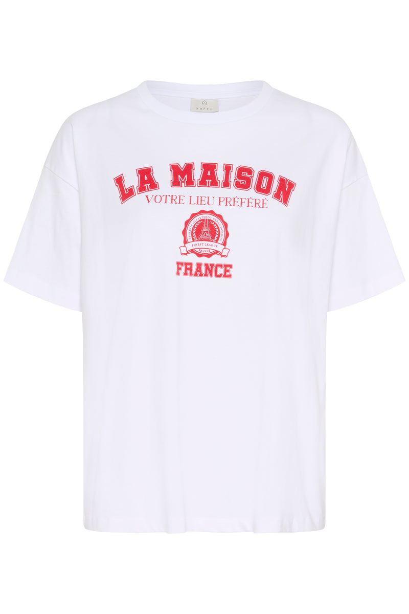 Kaffe Kaadelina White Oversized Logo T-Shirt