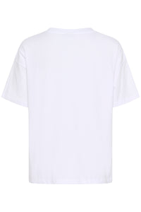 Kaffe Kaadelina White Oversized Logo T-Shirt