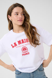 Kaffe Kaadelina White Oversized Logo T-Shirt