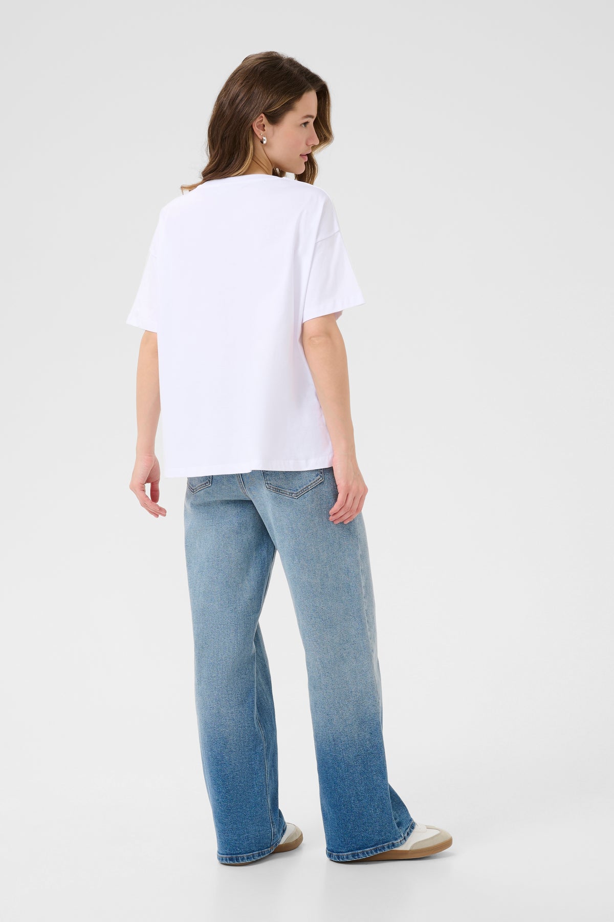 Kaffe Kaadelina White Oversized Logo T-Shirt