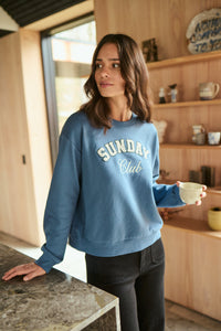 Kaffe Kaelenora Denim Blue Fleece Lined Supersoft Sweatshirt