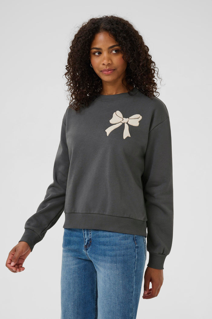 Kaffe Kaelenora Slate Grey Fleece Lined Supersoft Sweatshirt