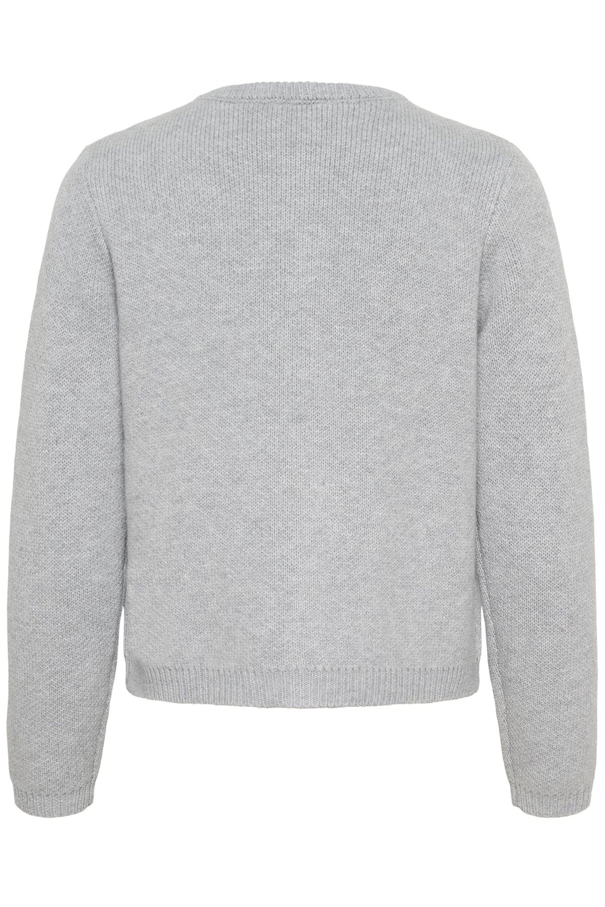 Kaffe Kabowie Grey Melange Pearl Bow Knitted Cardigan, 10510901