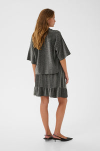 Kaffe KaRita Silver Metallic Glitter Oversized T-Shirt