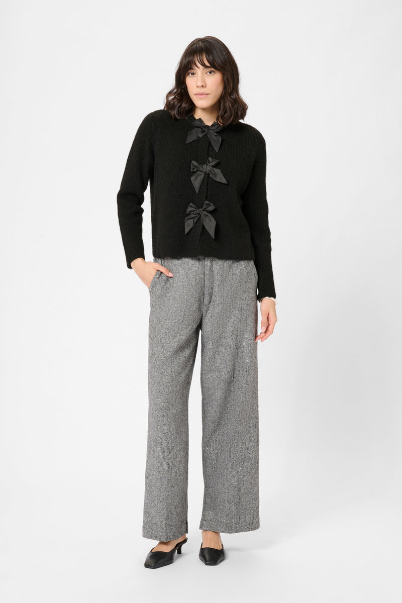 Kaffe Kamay Black Bow Knitted Cardigan