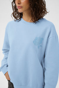 Kaffe Kasussi Powder Blue Supersoft Fleece Lined Sweatshirt, 10511087