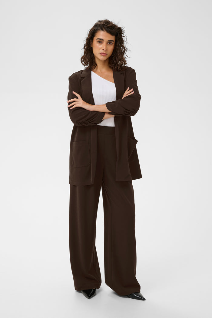 Kaffe KaPhoebe Coffee Bean Wide Leg Trousers, 10511095