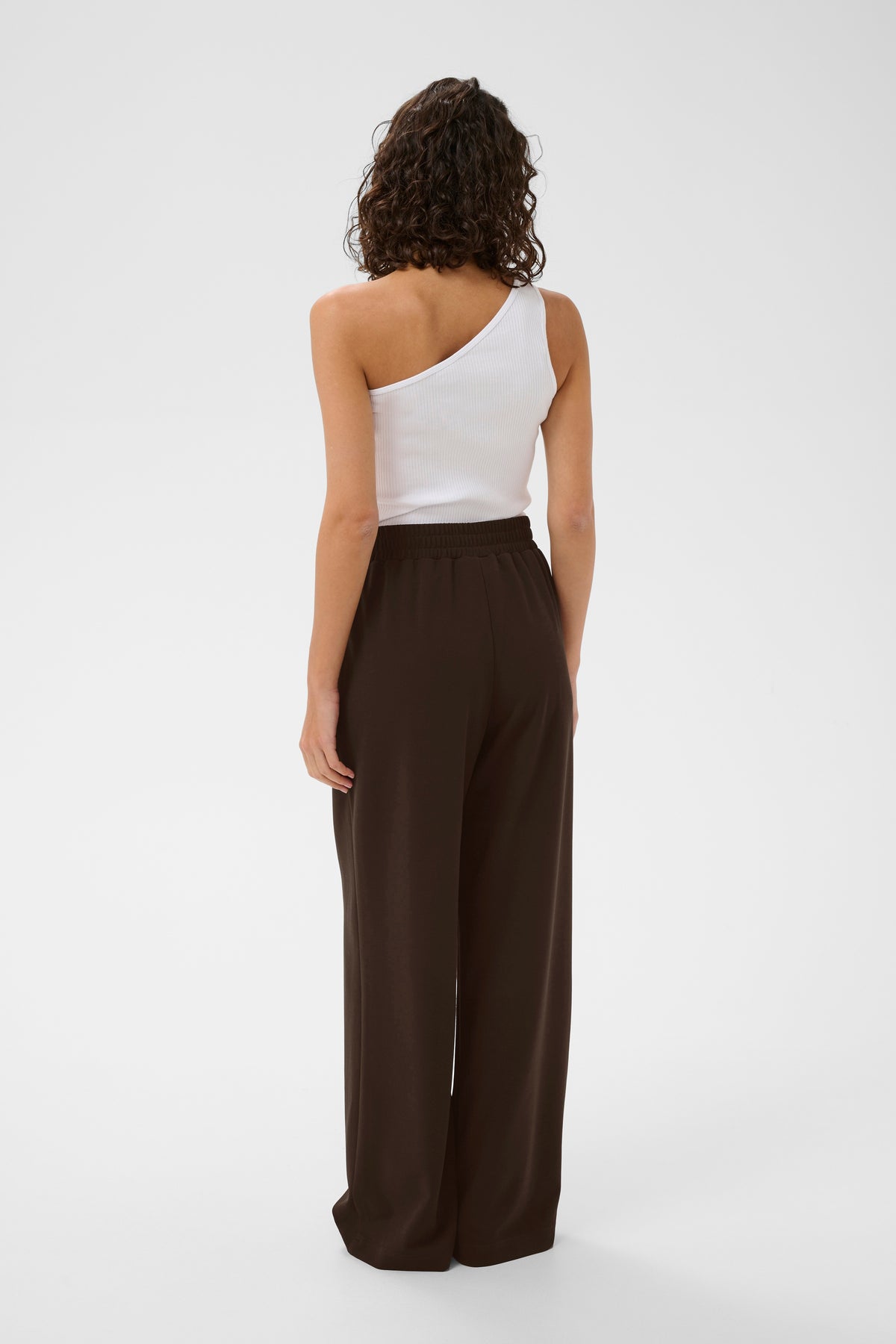 Kaffe KaPhoebe Coffee Bean Wide Leg Trousers, 10511095