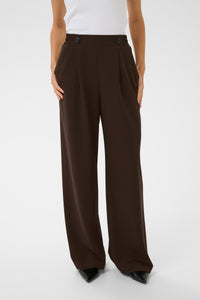 Kaffe KaPhoebe Coffee Bean Wide Leg Trousers, 10511095