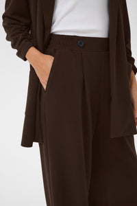 Kaffe KaPhoebe Coffee Bean Wide Leg Trousers, 10511095