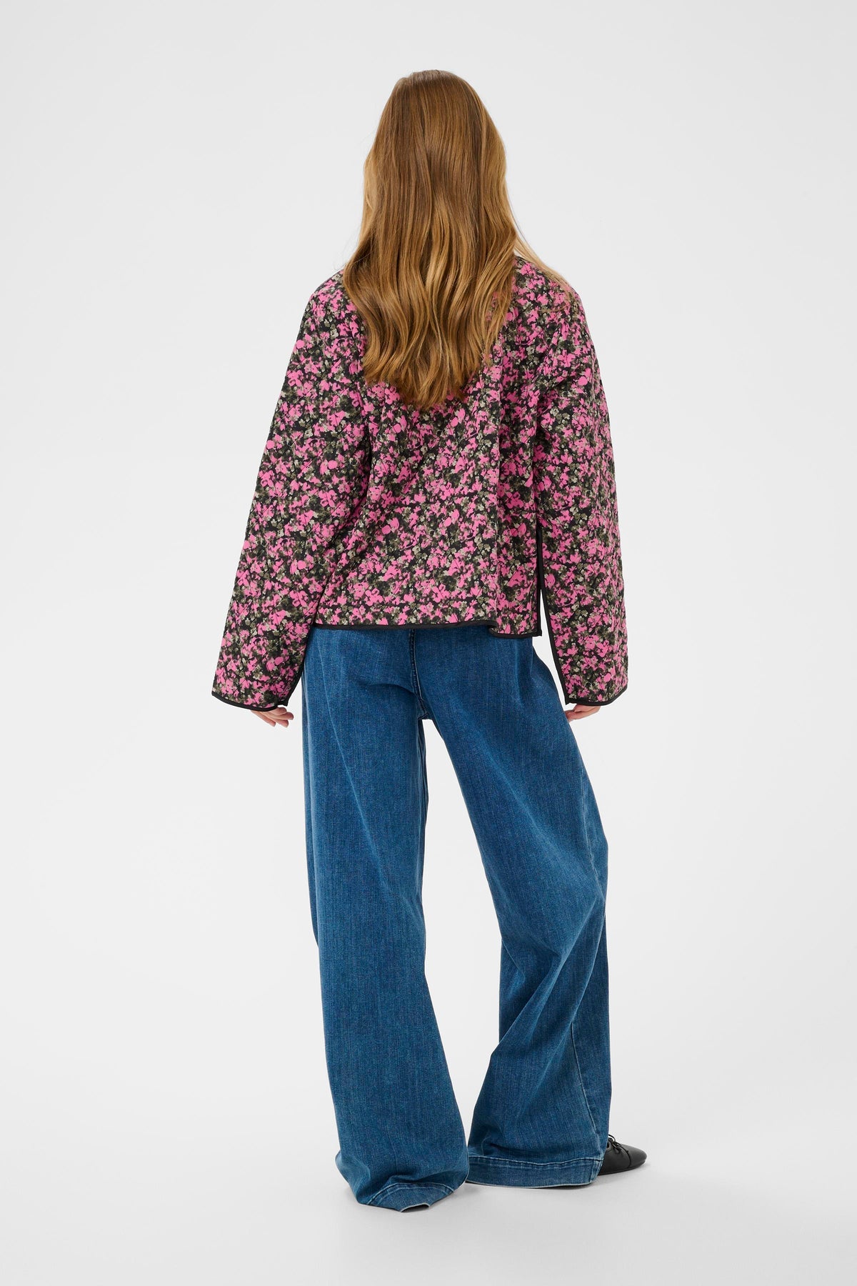 Kaffe Kanuria Pink/Khaki Floral Quilted Jacket