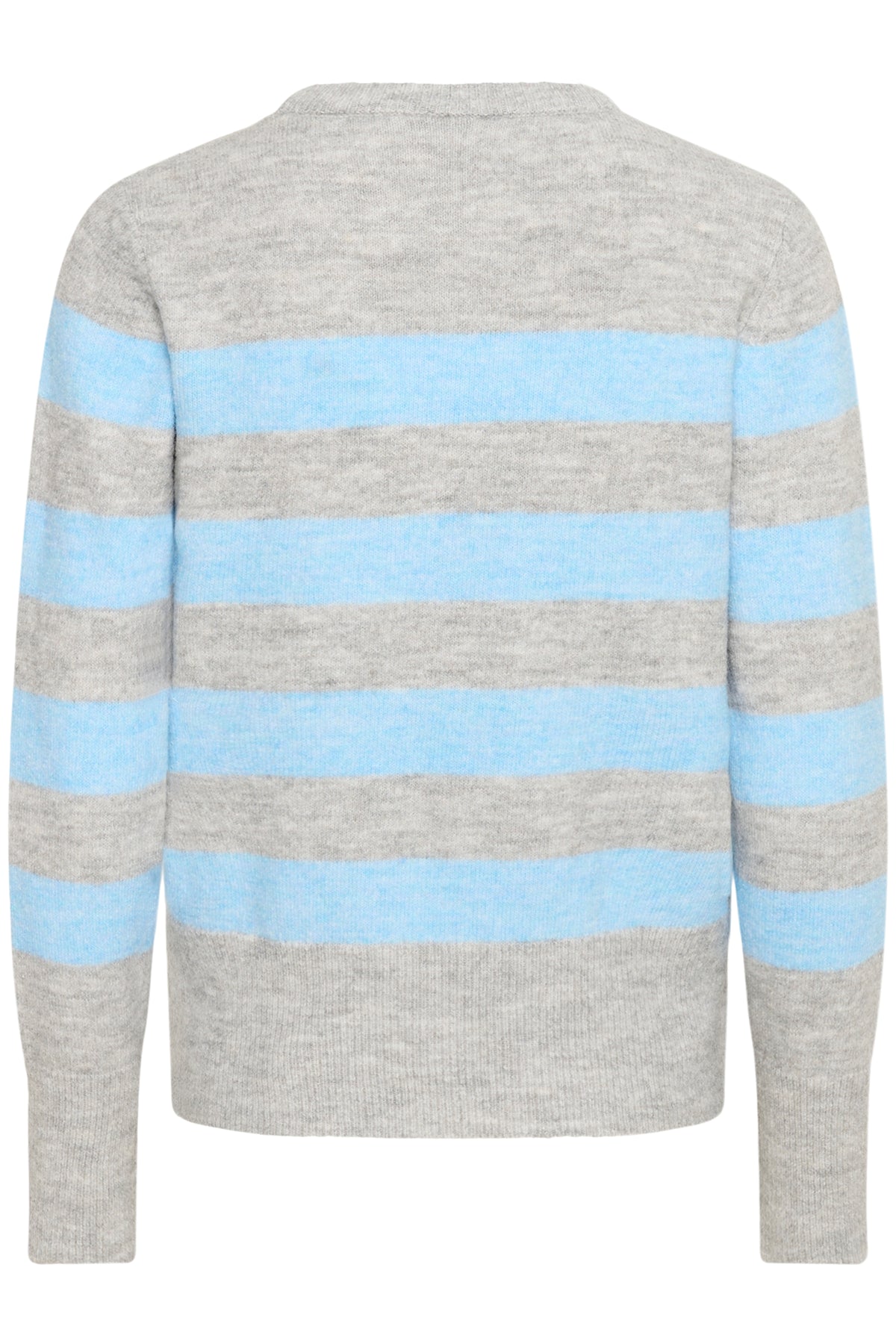 Kaffe Kaniel Grey Melange/Powder Blue Striped Supersoft Knit, 10511212