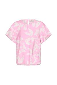 Kaffe Kamarlo Pink Frosting Leaf Print Blouse, 10511390