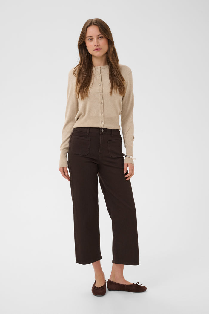 Kaffe Kabrook Coffee Bean Cropped Wide Leg Jeans, 10511431