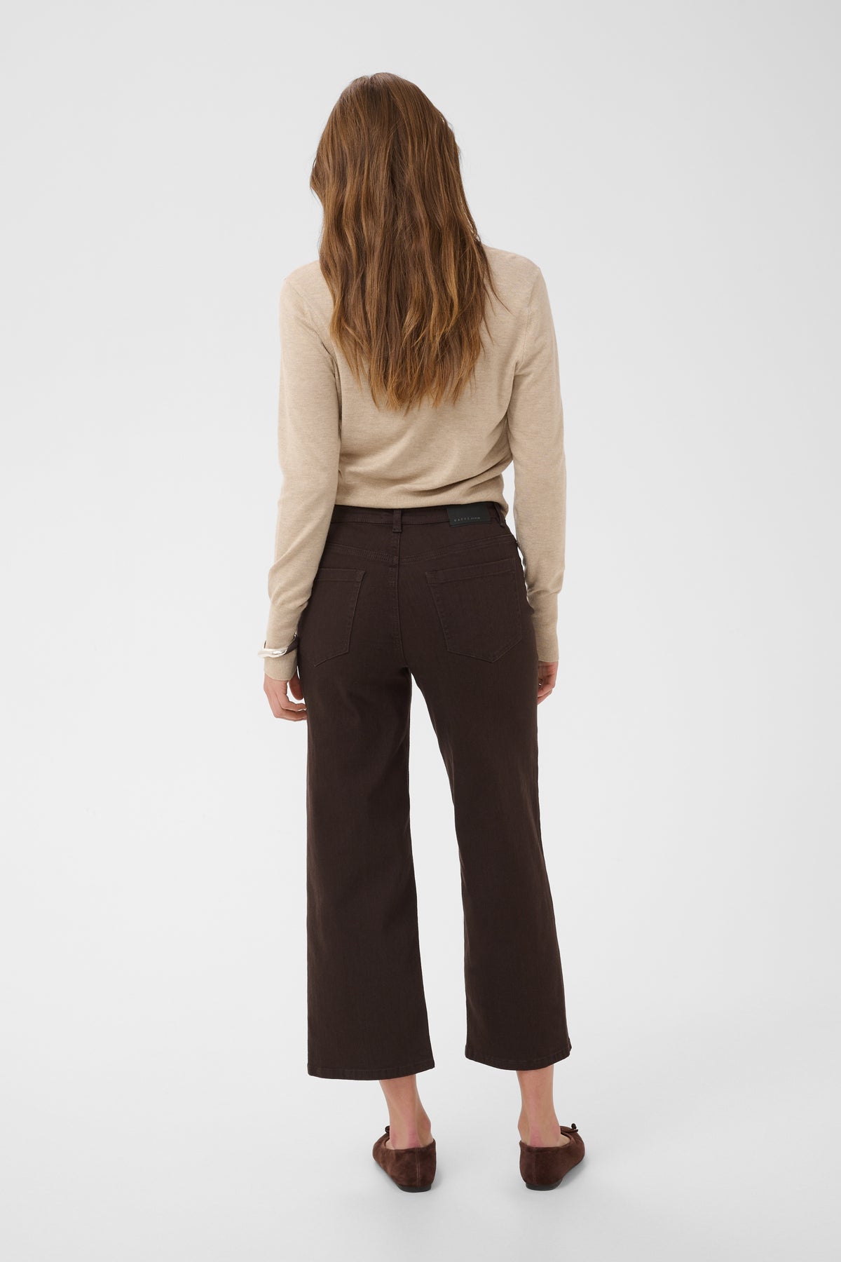 Kaffe Kabrook Coffee Bean Cropped Wide Leg Jeans, 10511431