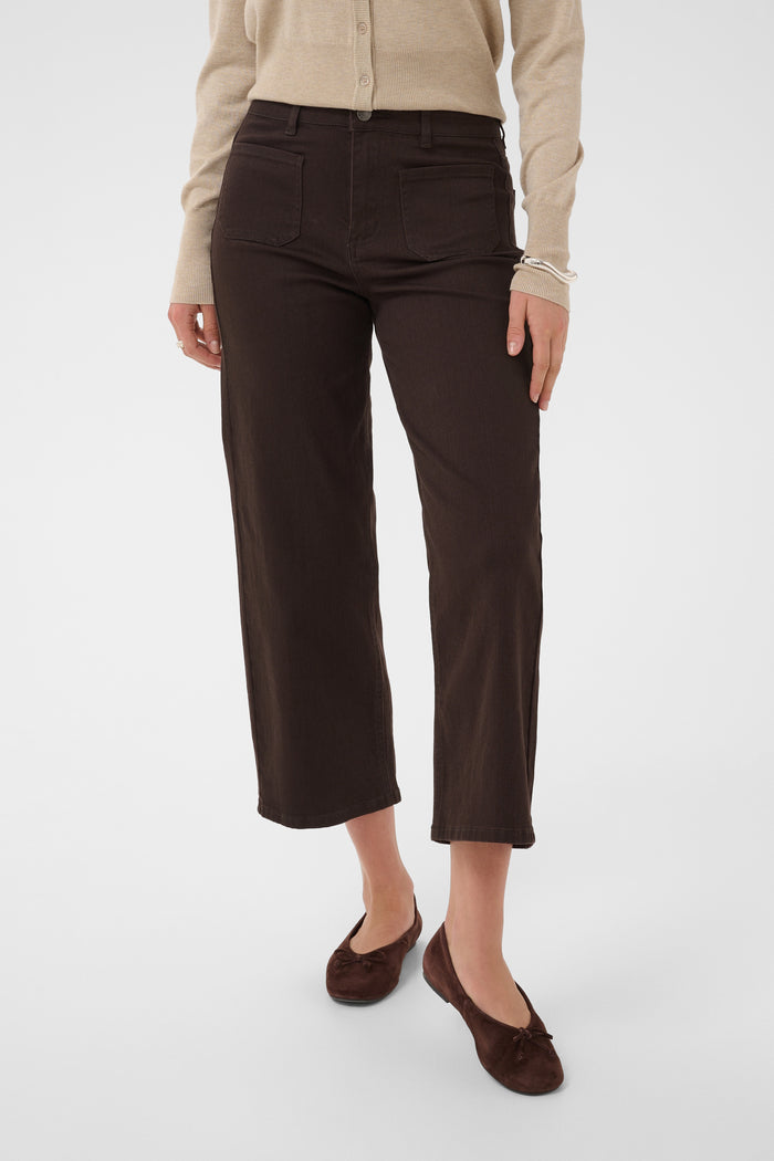 Kaffe Kabrook Coffee Bean Cropped Wide Leg Jeans, 10511431