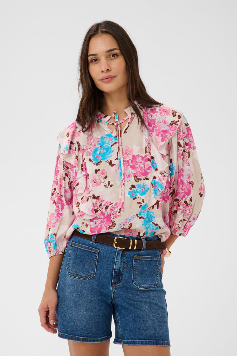 Kaffe KaHaisley Multi Colour Flower Print Blouse, 10511583