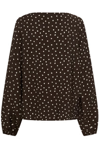 Kaffe Kanadira Coffee Bean Polka Dot Blouse