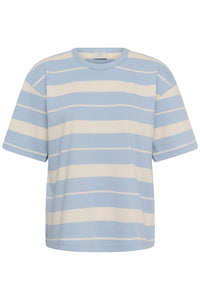 Kaffe Kawinny Blue Fog Oversized Stripe T-Shirt