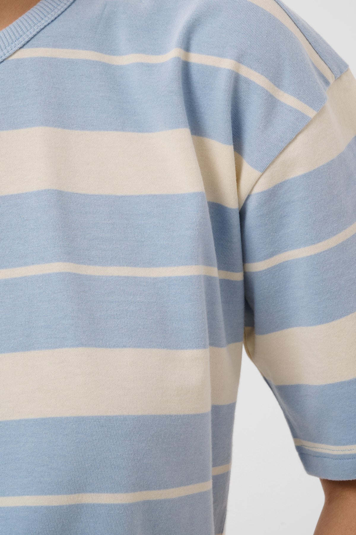 Kaffe Kawinny Blue Fog Oversized Stripe T-Shirt