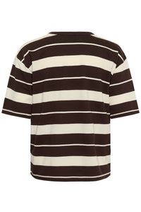 Kaffe Kawinny Coffee Bean Oversized Stripe T-Shirt