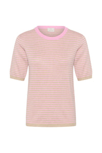 Kaffe Kalizza Feather Beige /Candy Striped Knit with Candy Pink Trim, 10511826